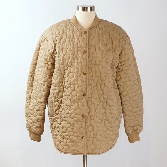 & Other Stories Oversized Floral Quilted Jacket Beige - Size 6 - Picture 2 of 9